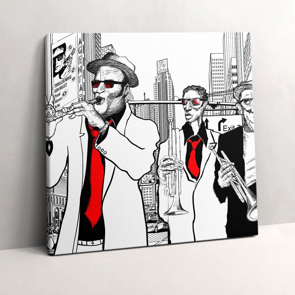 Jazz band – Leinwandbild Wandbild – 60x60 cm – Leinwandbilder – Wandbilder – Schlafzimmer – Flur