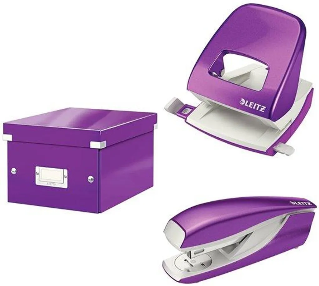 Kit rangement A5 violet WOW performant : Perforatrice 30 feuilles incluse