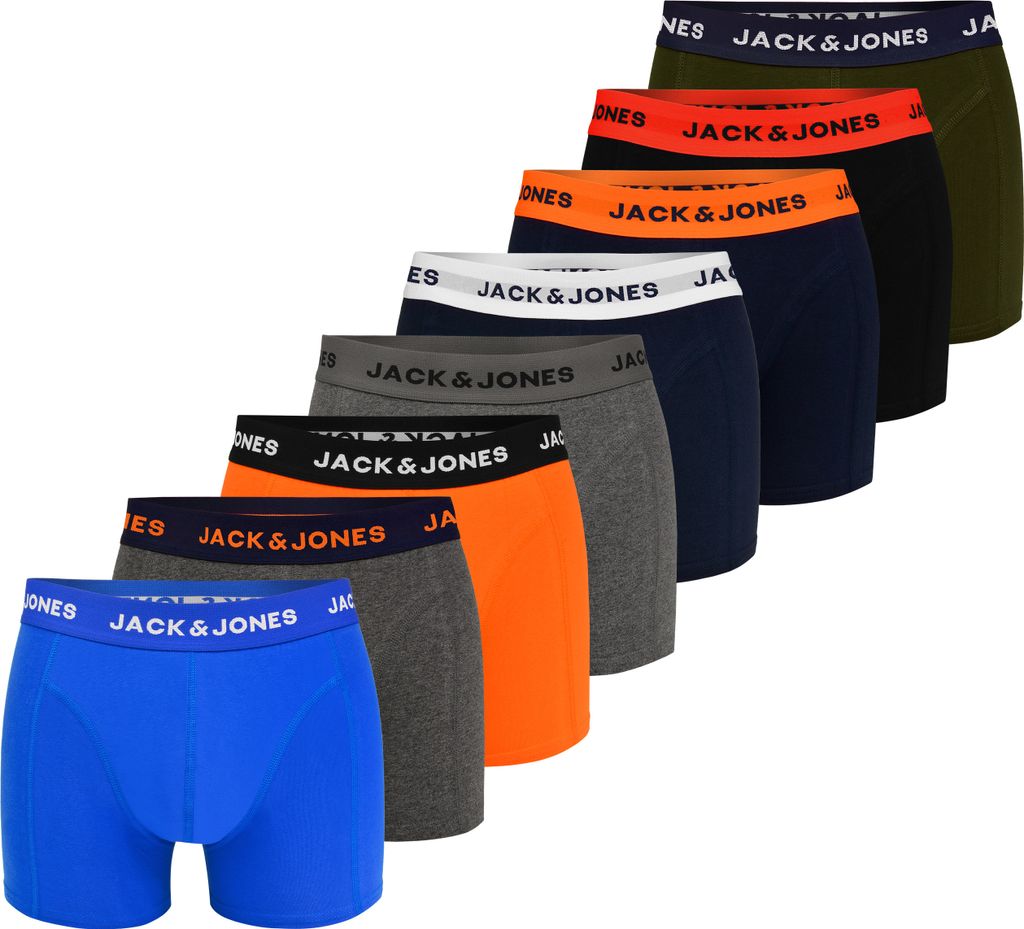 JACK&JONES 8er Pack - Herren Boxershorts aus Baumwolle, Unterhosen für Männer, XL