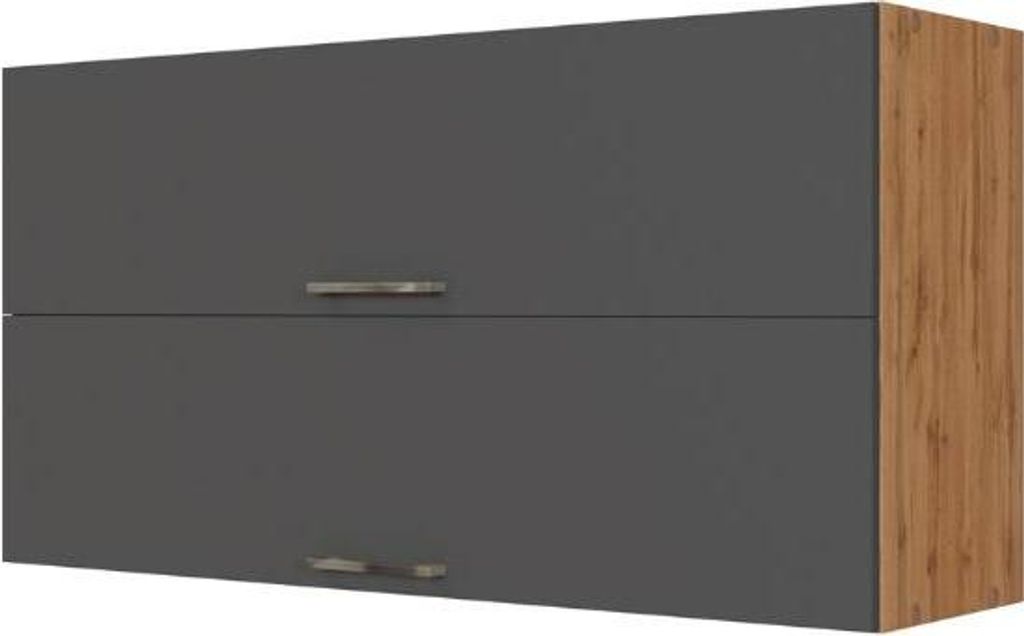 Küchenhängeschrank Sorrella 110cm mit 2 Flügeltüren - anthrazit/eiche