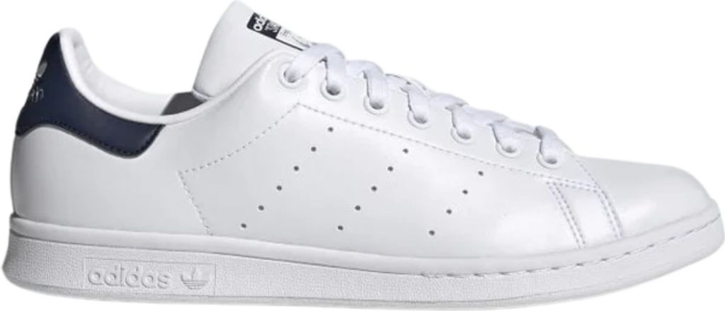 Kaufen Sie den Adidas Stan Smith Weiß Blau bei Kicksshop. Klassischer Uni-Sneaker mit minimalistischem Design und bequemer Passform.
