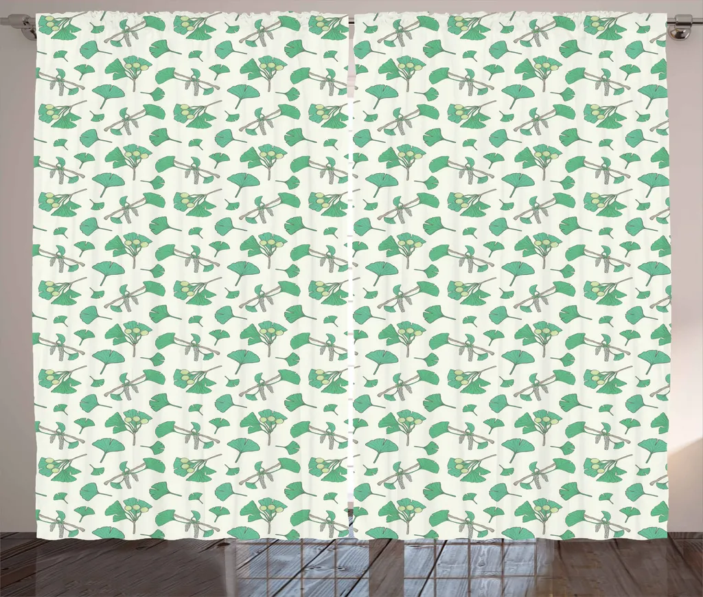 Tende ABAKUHAUS Gingko 280x175 Verde Mare Crema | Stile Rustico