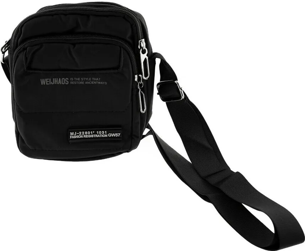 Marsupio Sportivo Nero 3 Zip: Tracolla Resistente per Sport e Outdoor
