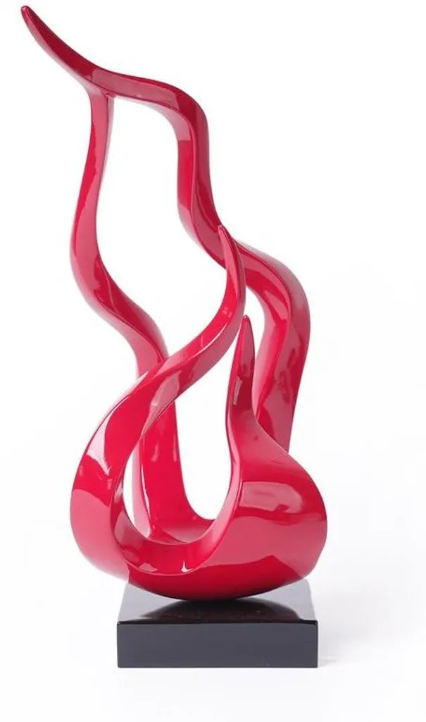 Sculpture moderne en polyrésine rouge 42 cm - Figurine décorative chic