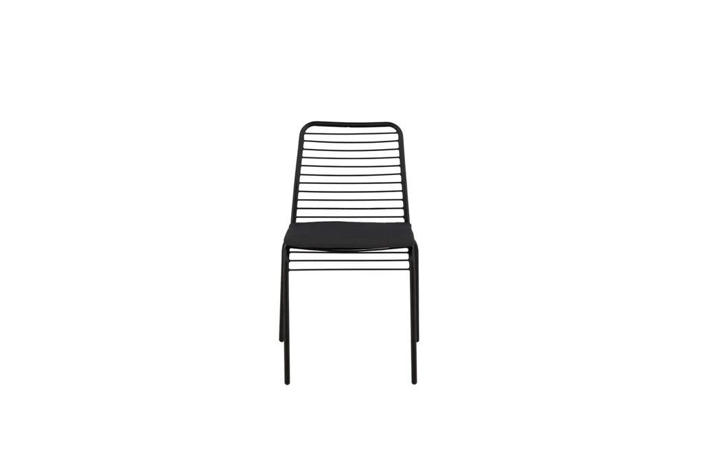 Panjin chaise de jardin avec coussin noir, fauteuil extérieur élégant