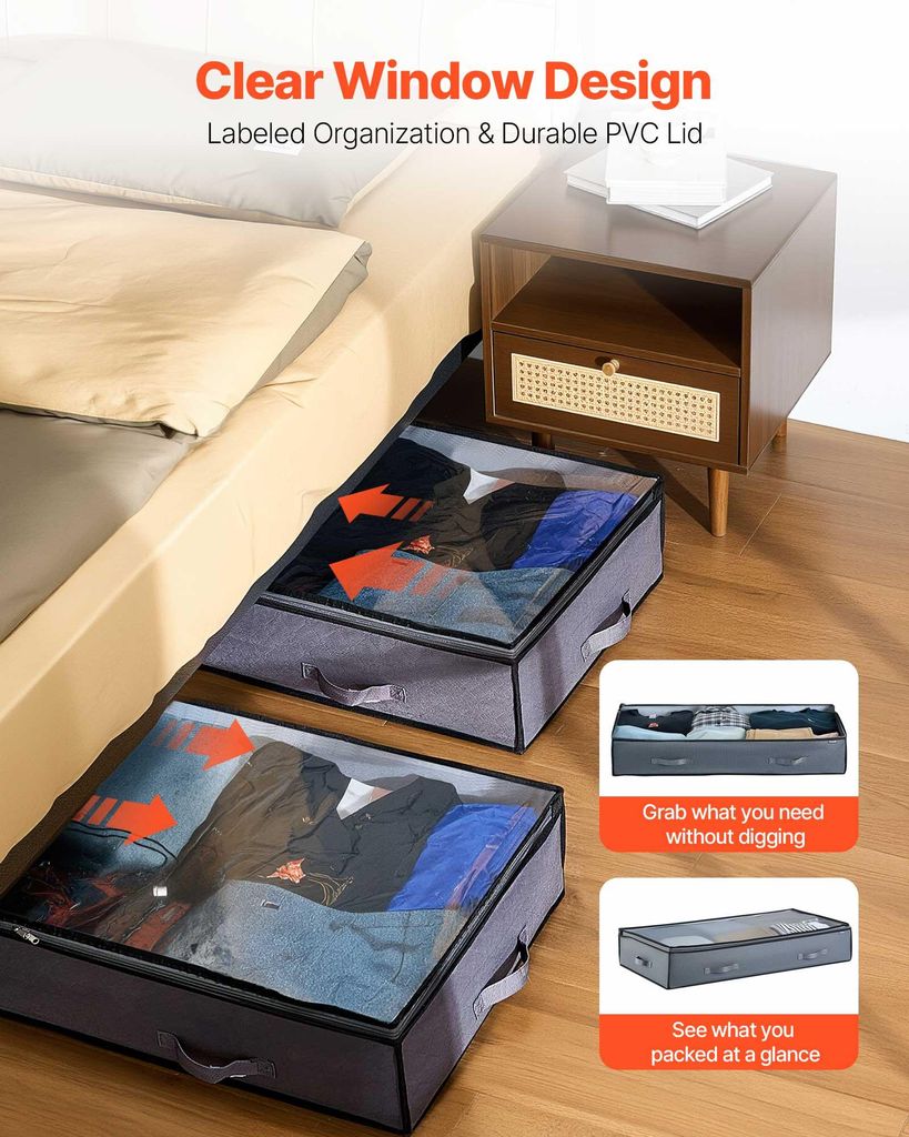 Contenitore per scarpe sotto il letto con ruote, organizer