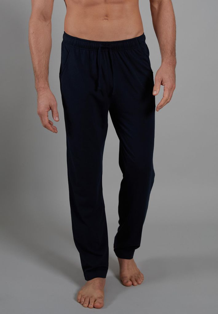 CECEBA Herren Lange-Hose, Schlafhose, Pyjama-Hose - Baumwolle, Single Jersey, navy, uni Größe: 58