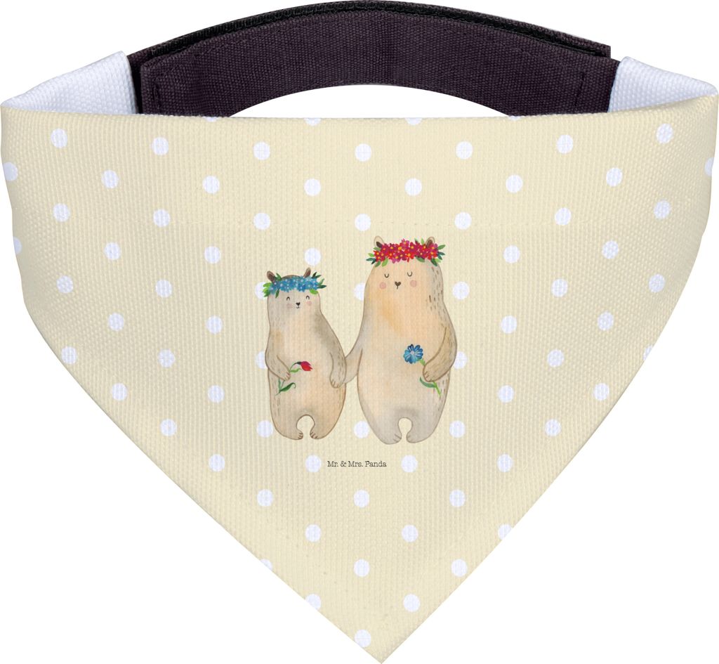 Mr. & Mrs. Panda Halstuch Für Hunde Bären mit Blumenkranz - Gelb Pastell - Geschenk, Hundehalstuch, Tuch, Muttertag, Mutter, Hundeschal, Mami, T...