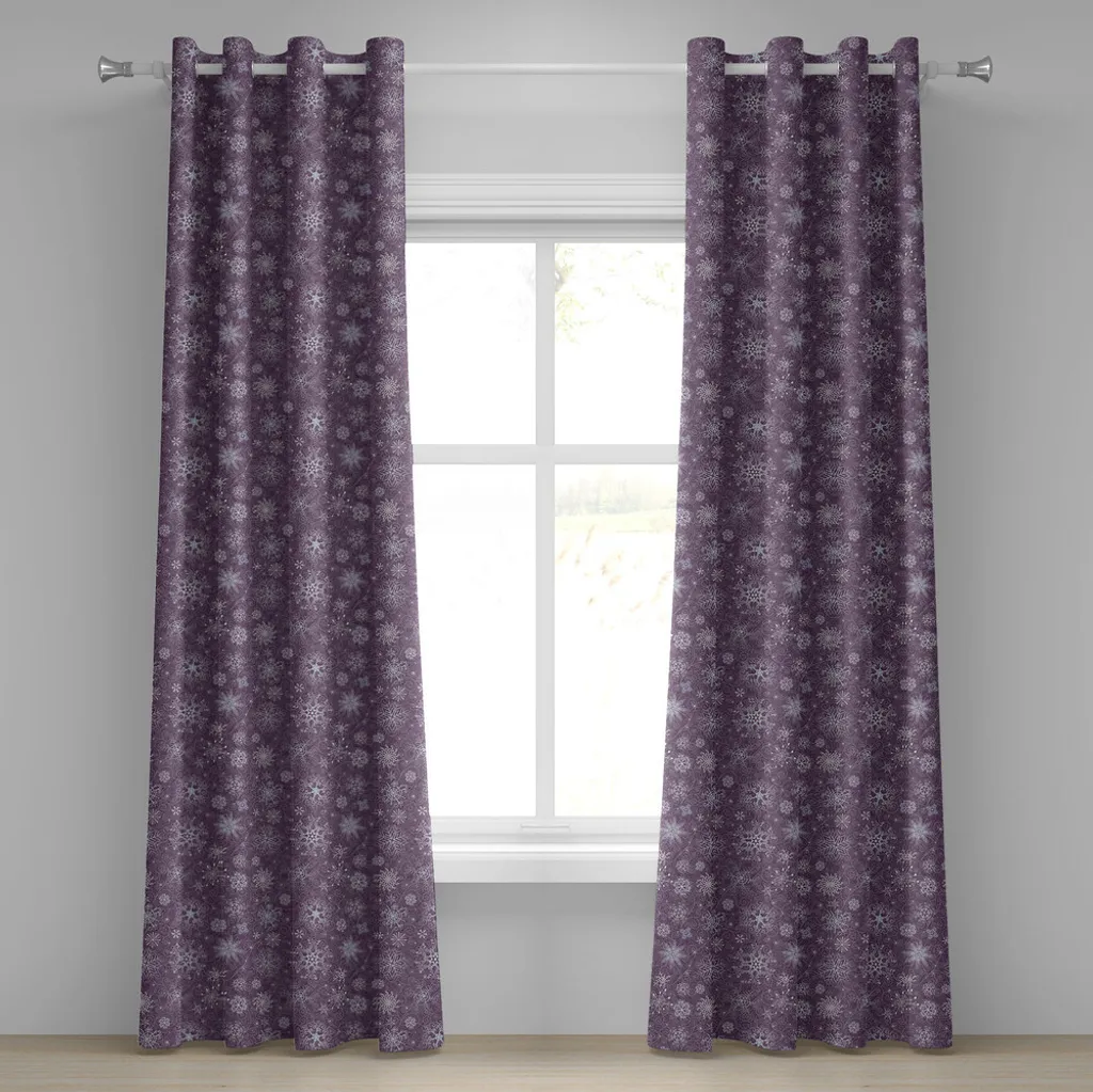 Rideau à œillets Snowflake ABAKUHAUS 280x175 cm Lavande et Violet
