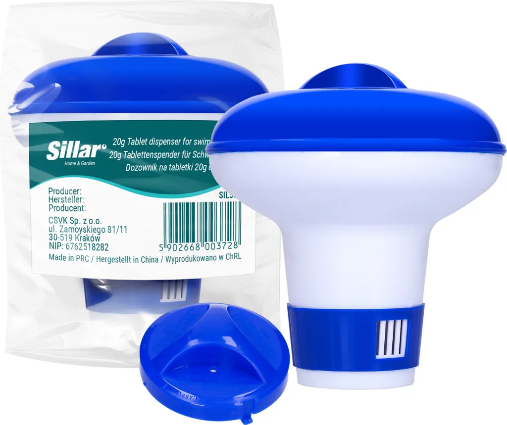 Dosatore Galleggiante Piscina per Pastiglie Cloro 20g Multitabs Regolabile