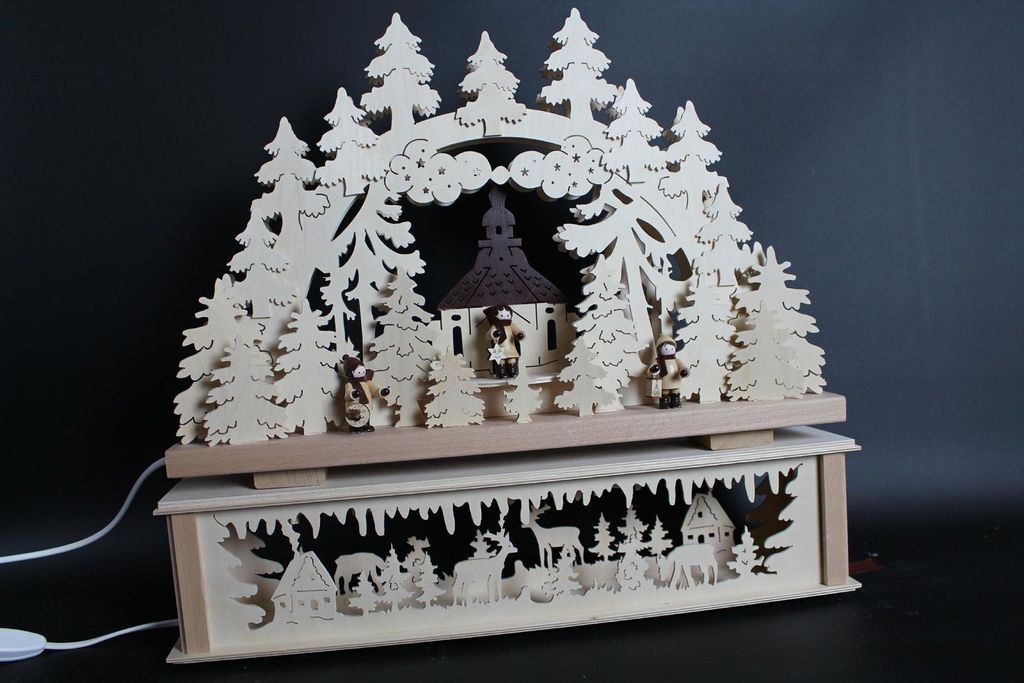 Original Erzgebirgischer Marken Schwibbogen Lichterbogen 50 x 43 cm K50-3_328