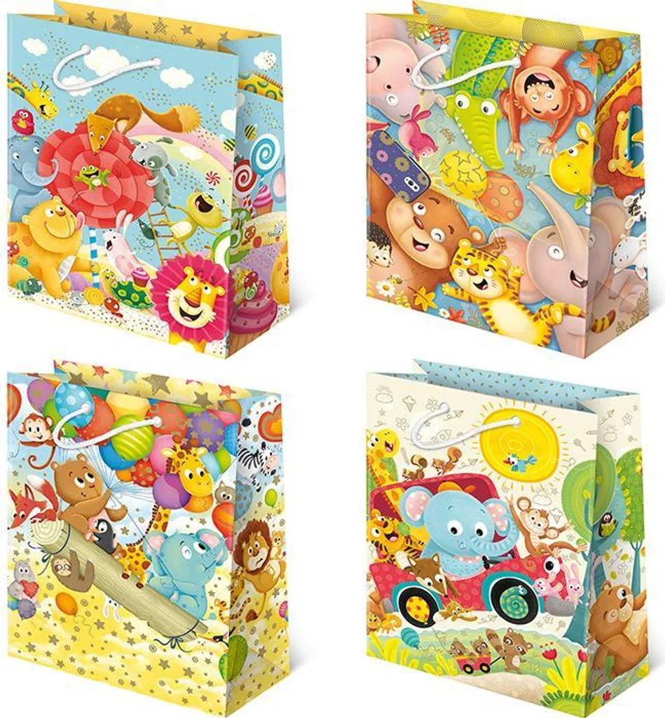 10 Sacs décoratifs pour enfants T10-122 : Pochette Cadeau Papier Coloré