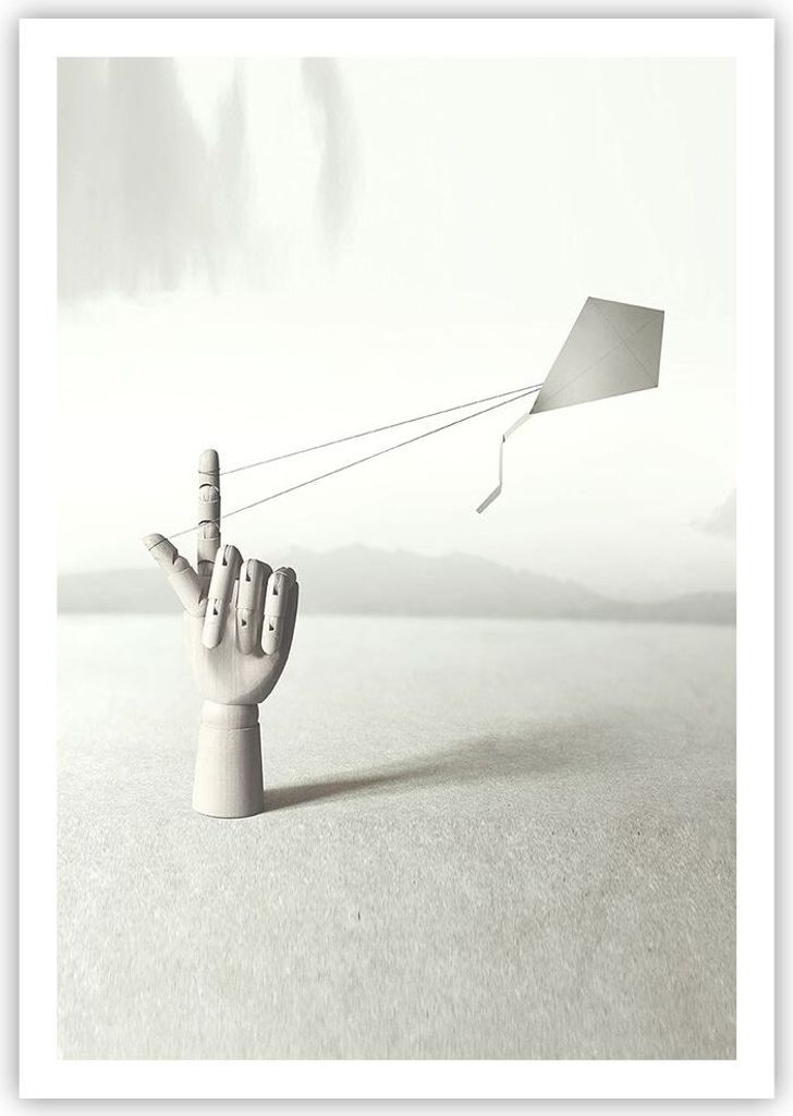 Poster - Poster ohne Rahmen - Modern Hand Drachen - 70x100 cm - Wand Bild - Wanddeko - Wandbilder - Kunstposter - Wandposter - Bilder - Kunstdruck ...