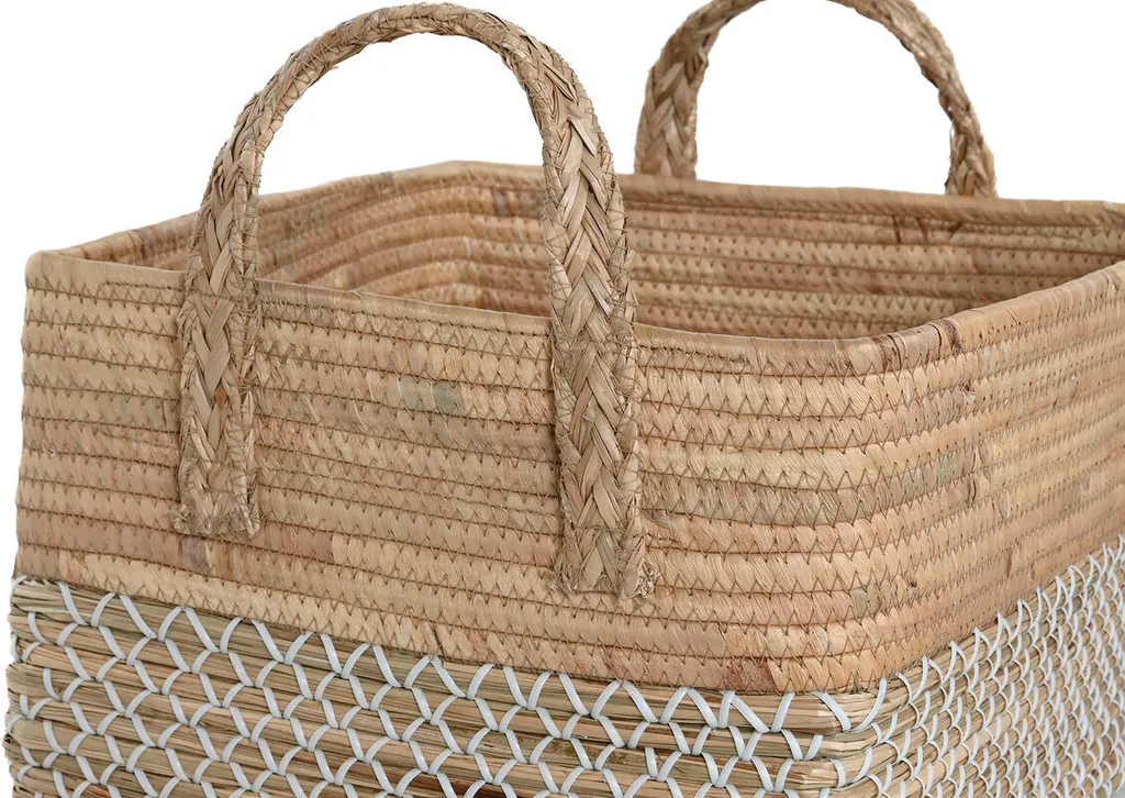 Solution rangement efficace : Lot 2 paniers Home ESPRIT jonc de mer 43cm - 3