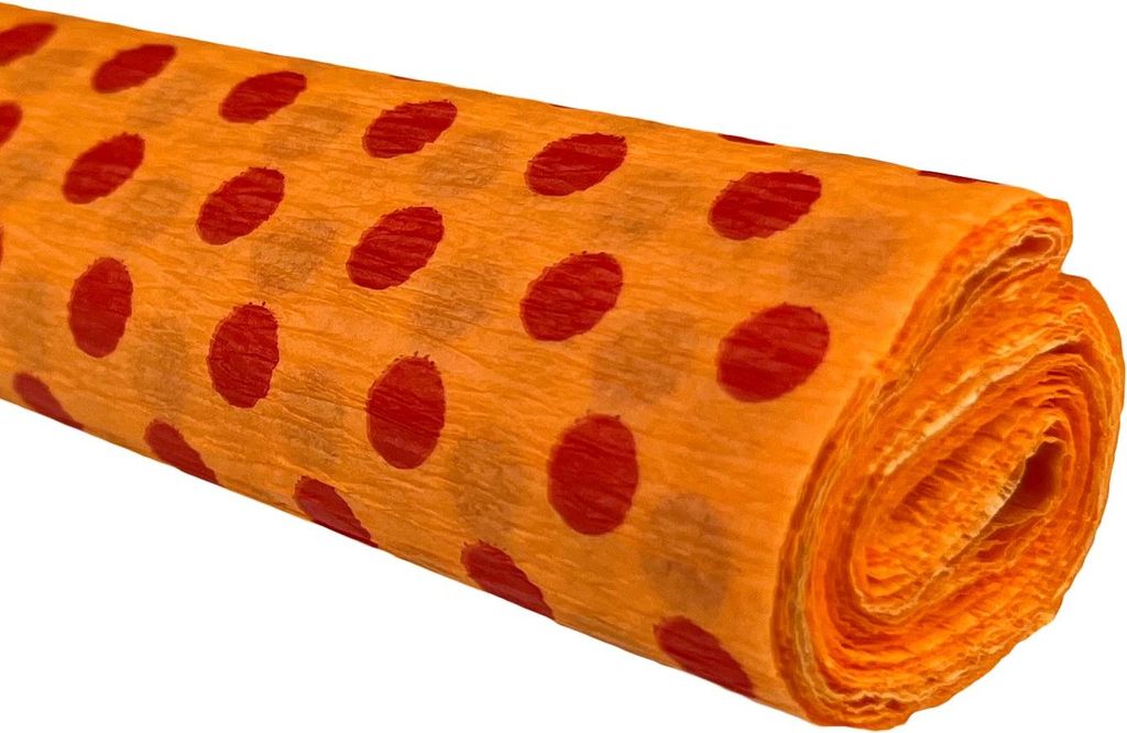 Bibuła marszczona TYMOS kropki czerwone 10 rolek 50x200 cm