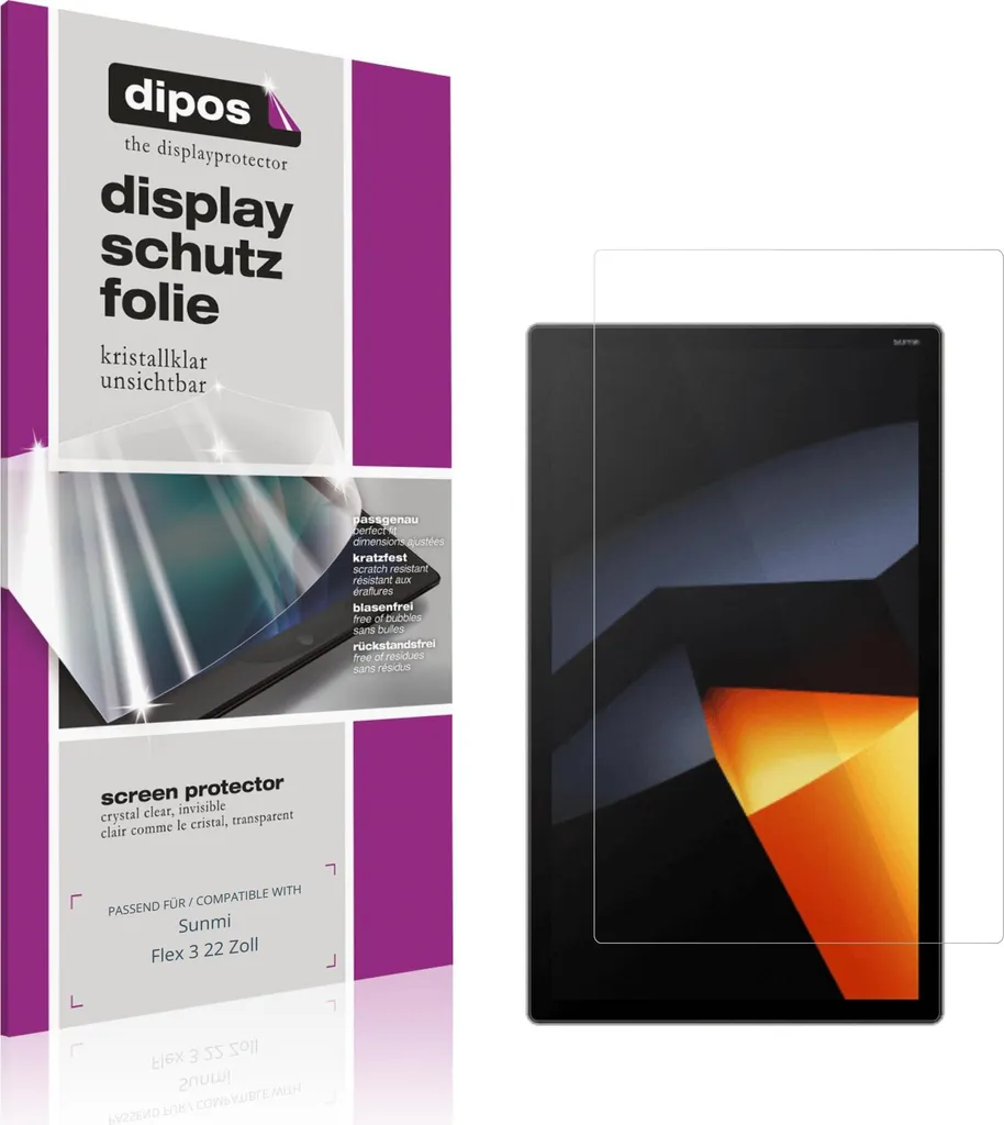 2x Pellicola Protettiva per Sunmi Flex 3 22 Zoll Protezione Schermo Claro Display dipos