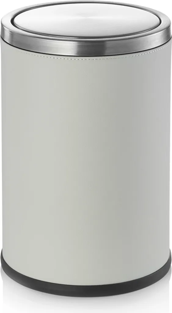 Poubelle 9 L beige en métal époxy avec seau amovible pour tri sélectif