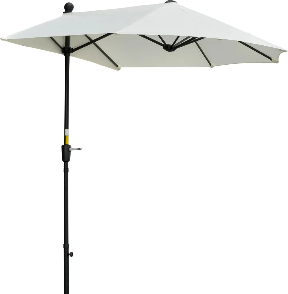Parasol mural avec manivelle 200x190x240 cm en toile crème résistante