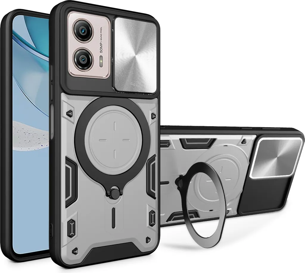 Custodia Moto G53 Heavy Duty Argento: Resistente a Tutto per l'Outdoor