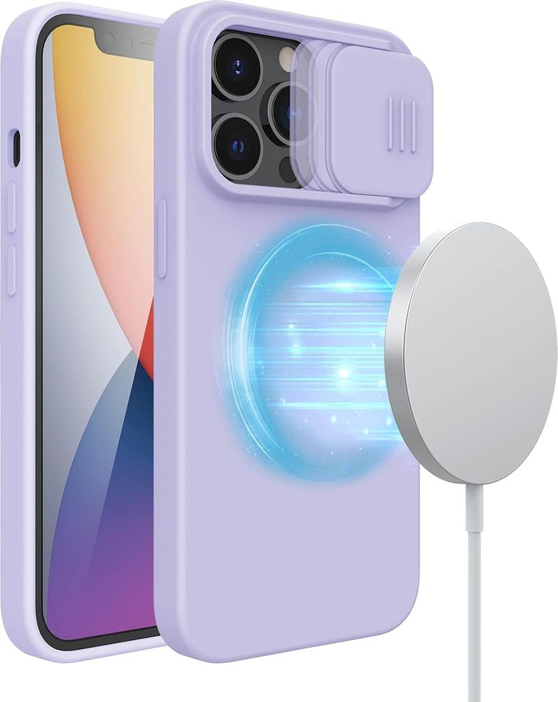 Hülle für Apple iPhone 13 Pro Max 6,7"" Flexible Hülle Lila Magsafe Nillkin