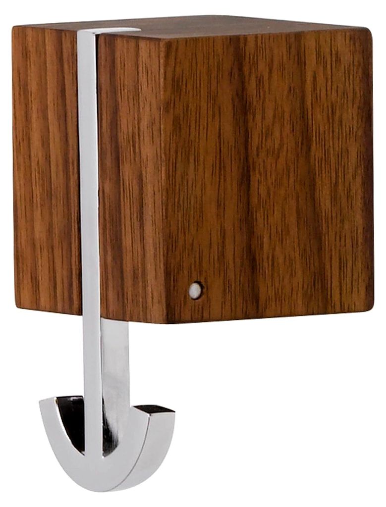 Wandhaken aus Nussbaum geölt mit klappbarem Haken