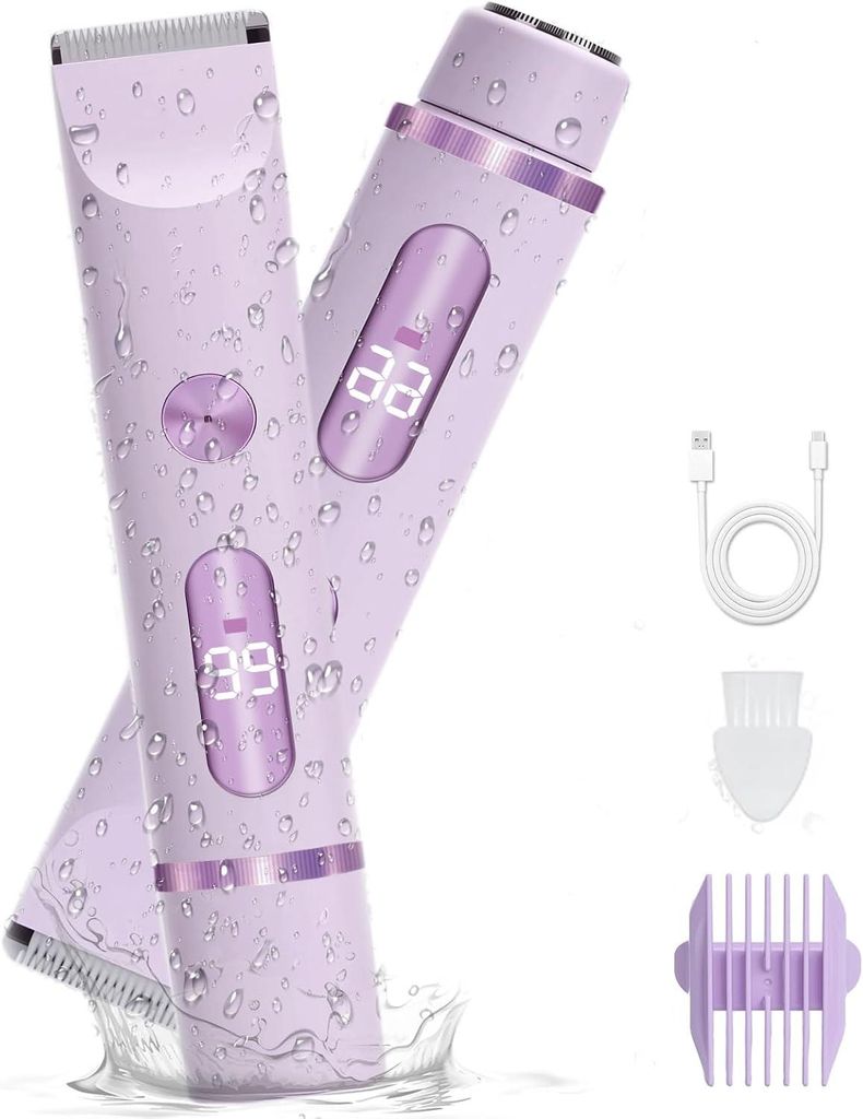 Damentrimmer, Haartrimmer für Frauen, Körpertrimmer Intimrasierer Bikini-Trimme, IPX7 Wasserdicht Nass/Trocken,Haarentfernung schnell und einfach