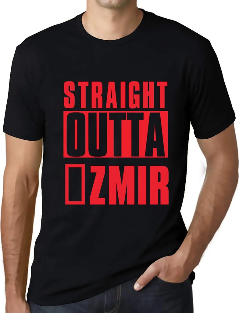 Herren Grafik T-Shirt Direkt aus İzmir – Straight Outta İzmir – Öko-Verantwortlich Vintage Jahrgang Kurzarm Lustige Druck Geburtstag Gesche...