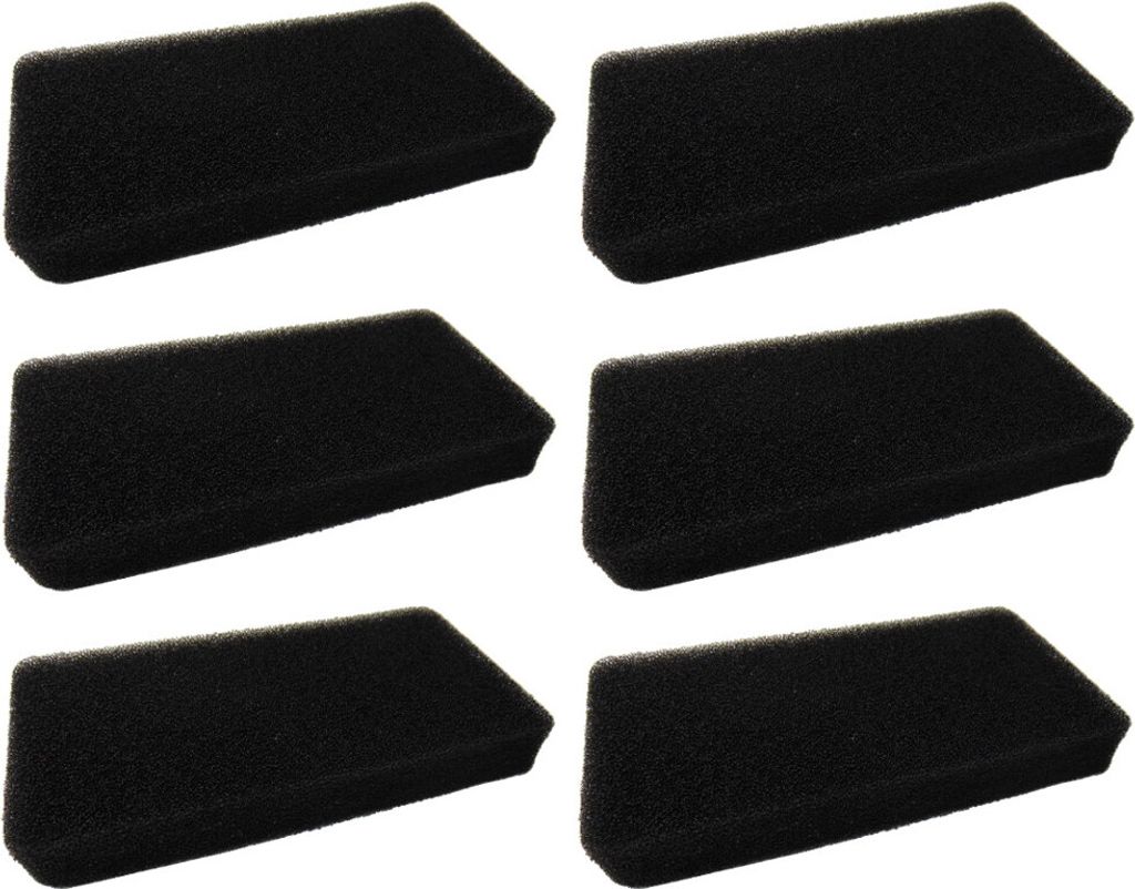 6x Schwammfilter / Schaumstoff-Filter / Schaumfilter für Gorenje D76SY2W D8560A++ D88464 EDM217WWIT ersetzt SP-10/320 327136 88043872 GO327136
