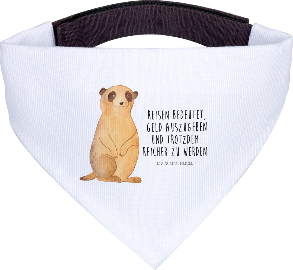 Mr. & Mrs. Panda Tuch Erdmännchen - Weiß - Geschenk, Hunde-Halstuch, Afrika, Roadtrip, Halstuch Für Hunde, Spruch, Traveling, Hund, Hundehalstuc...