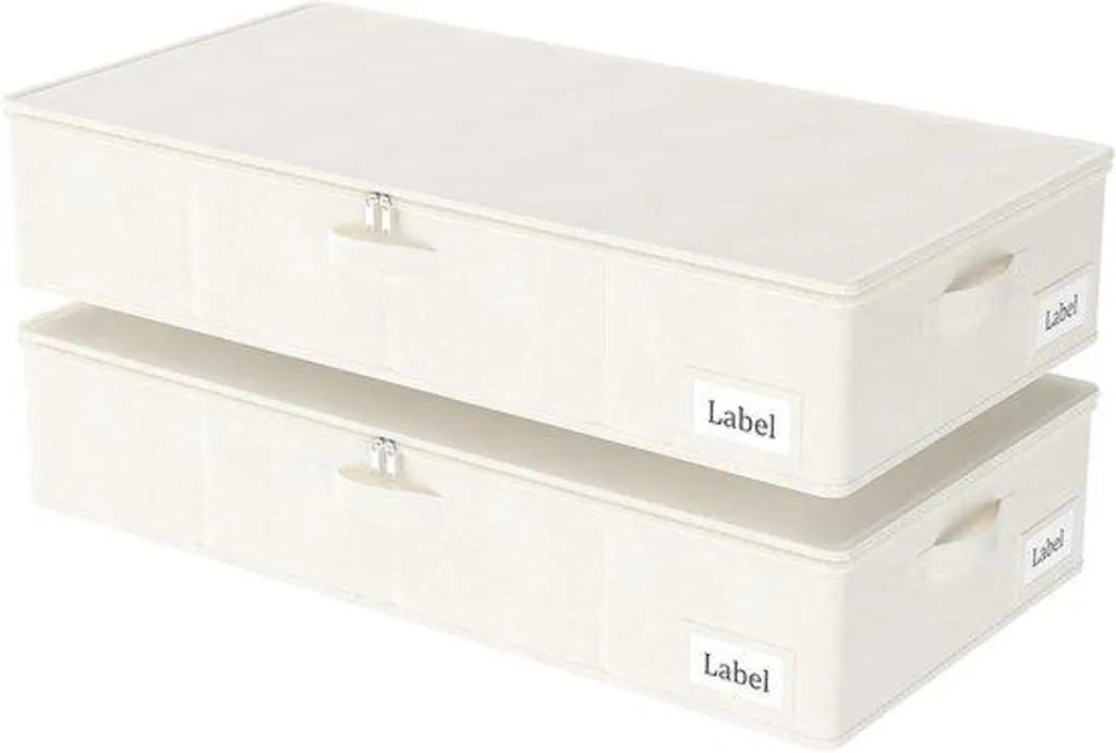 Dites Adieu au Désordre avec ces Valises de Rangement Beige Lot de 2