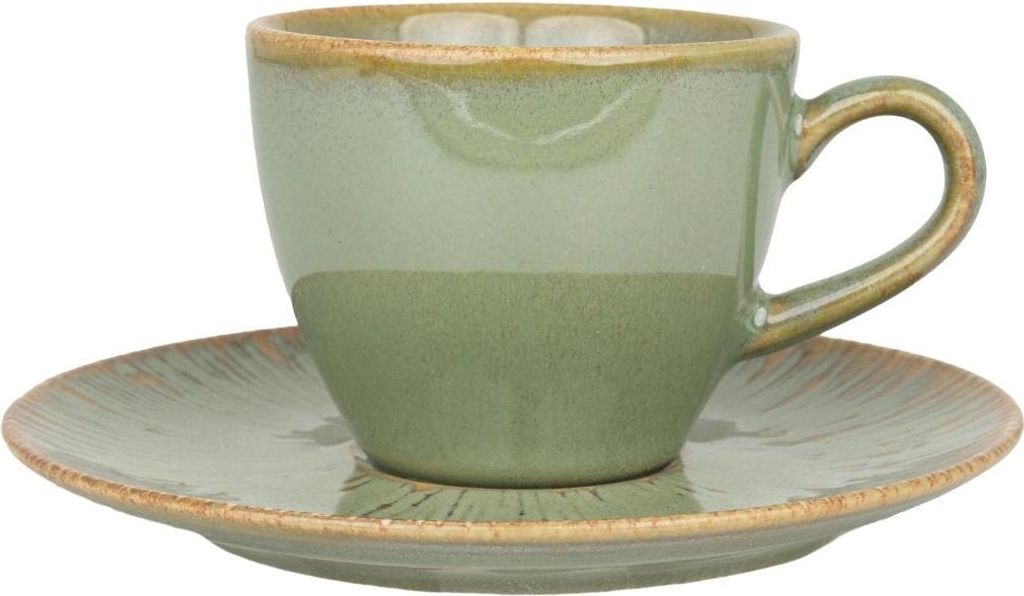 Bonna Sage Snell - Espressotassen und Untertasse - 80 cc - Porcelain - 6er set