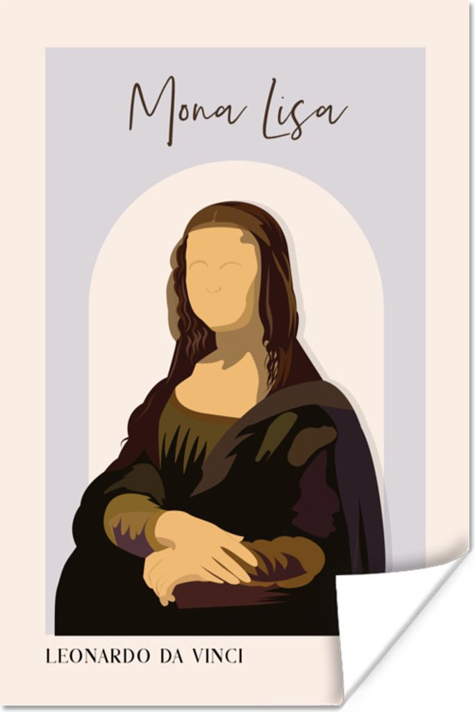 MuchoWow Poster Mona Lisa - Blau - Licht - Alte Meister 60x90 cm - Wanddekoration