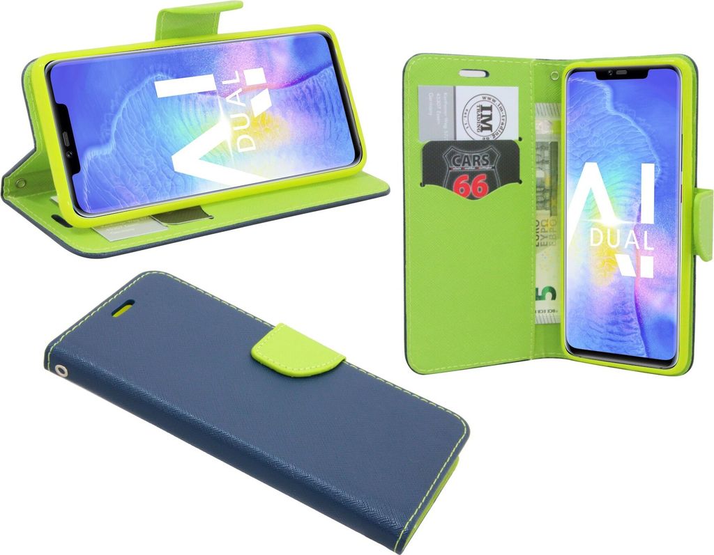 Huawei Mate 20 Pro Tasche Flip Case Schutzhülle Blau