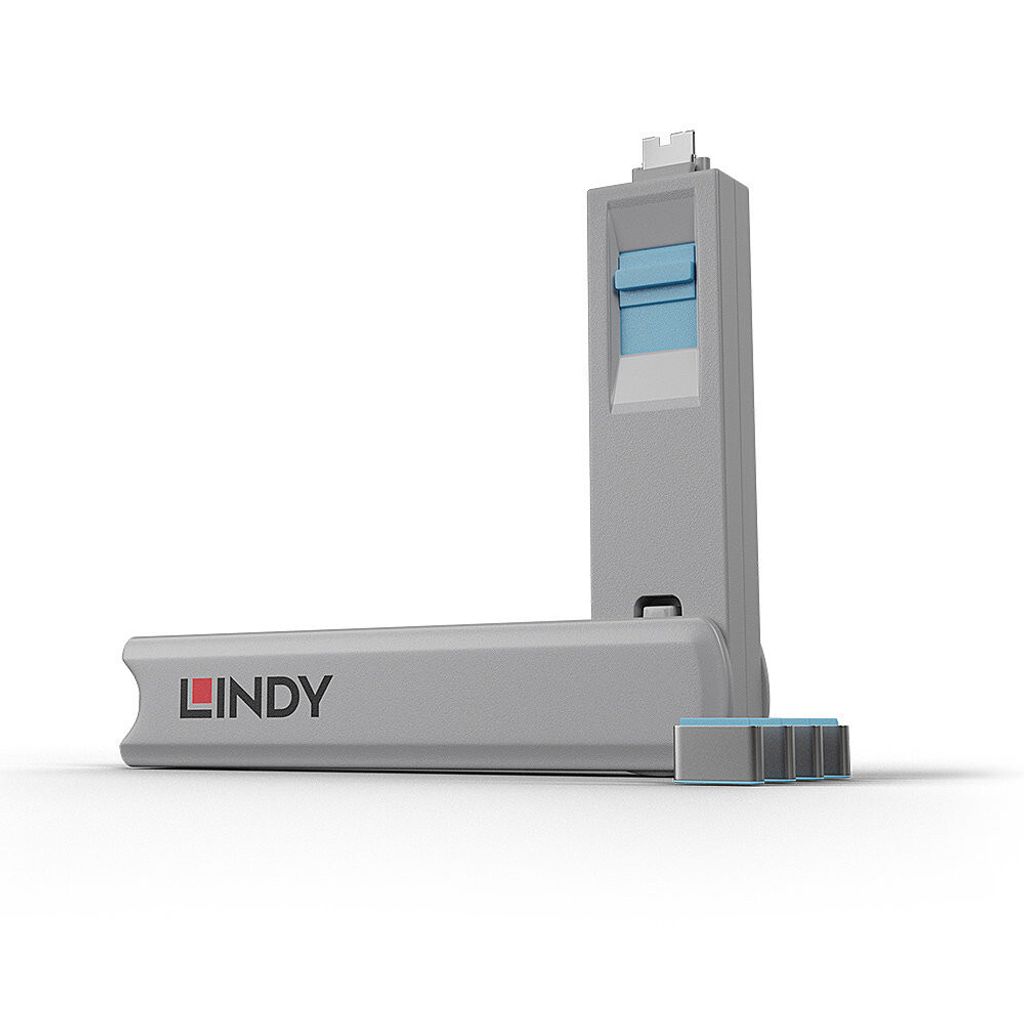 USB Typ C Port Schlüssel mit 4 Schlössern (Code Blau)