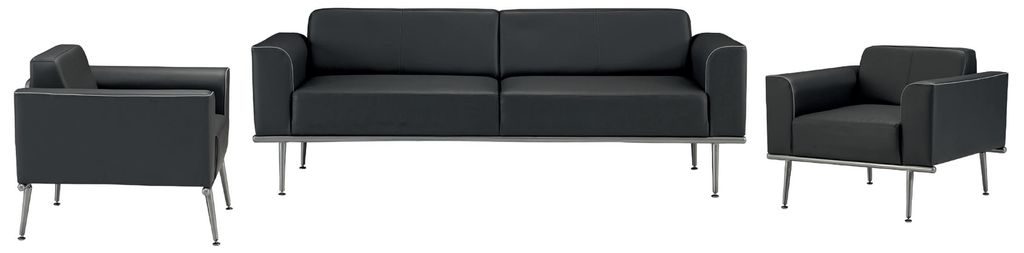 Sofagarnitur 3+1+1 Couch Leder Sofa Sessel Polster Garnitur Sofagarnitur 3tlg