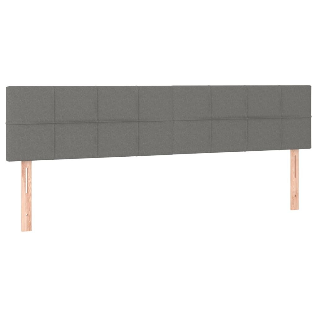 vidaXL Testiere 2 pz. Tessuto grigio scuro 90x5x78/88 cm Immagine del prodotto 
