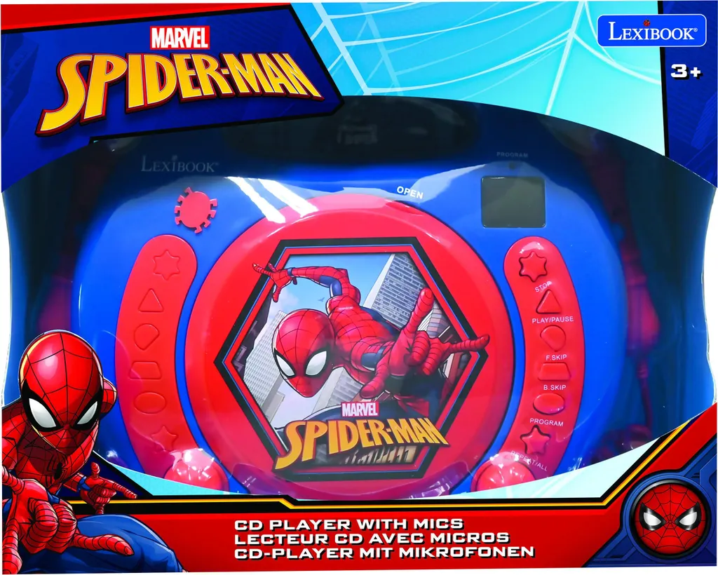 Lecteur CD enfant Spider-Man incassable avec 2 micros pour duos karaoké
