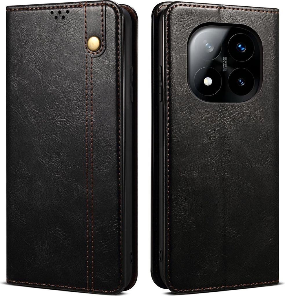 Hülle für Xiaomi Redmi Note 14 Pro+ 5G Leder Brieftasche Schutzhülle mit Standfunktion Schwarz