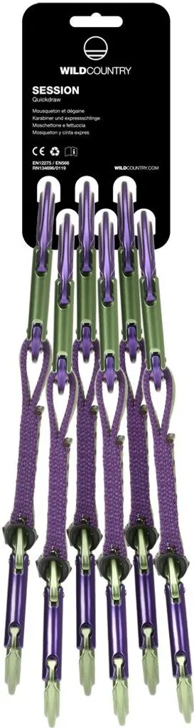 Dégaines Session QD 12cm Wild Country - Mousquetonnage fluide 6 Pack