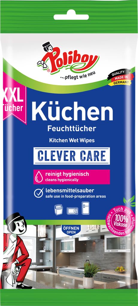 Poliboy Reinigungstücher Küche XXL - Inhalt 24 Stück, Reinigung Pflege