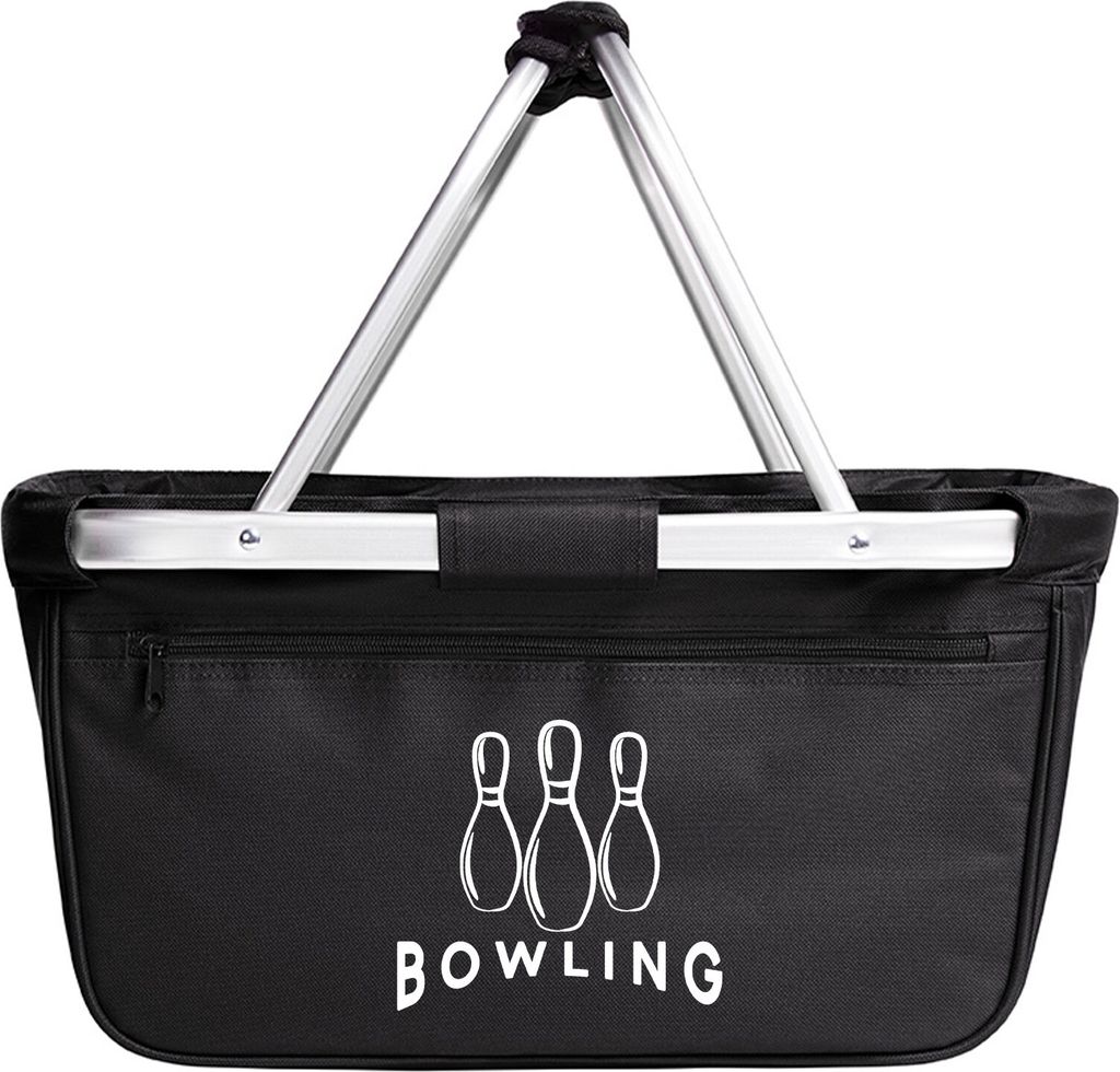Huuraa Einkaufskorb Bowling Pinns 20 Liter Black faltbarer Tragekorb Geschenkidee