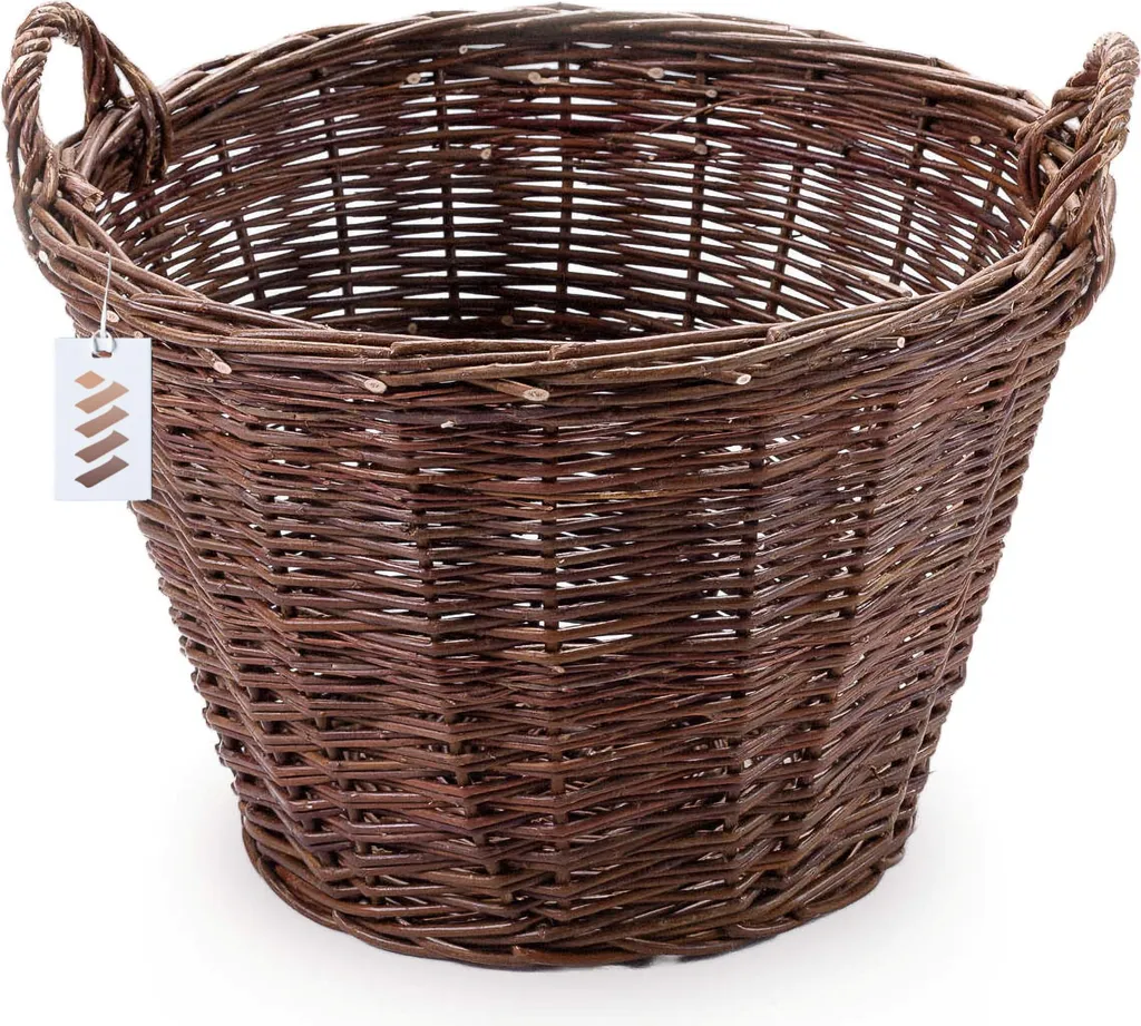 Corbeille de récolte en osier foncé 50 cm - Panier robuste sans insert