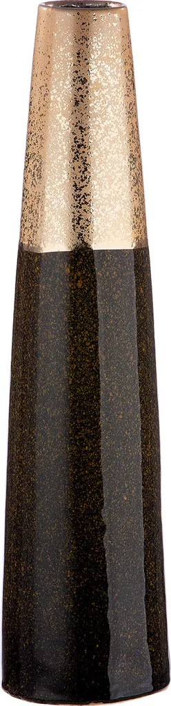 Grand vase conique de sol en céramique marron Macchia 61 cm Gilde