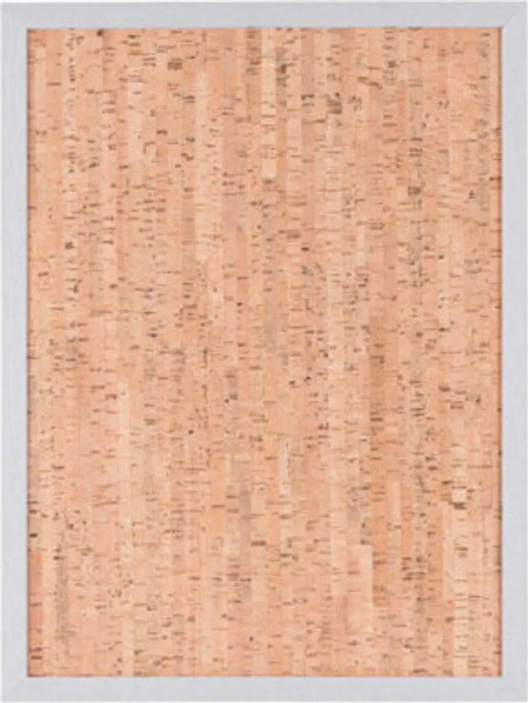 Tableau liège mural Bi-Office pour notes et dessins - Cadre métal brun