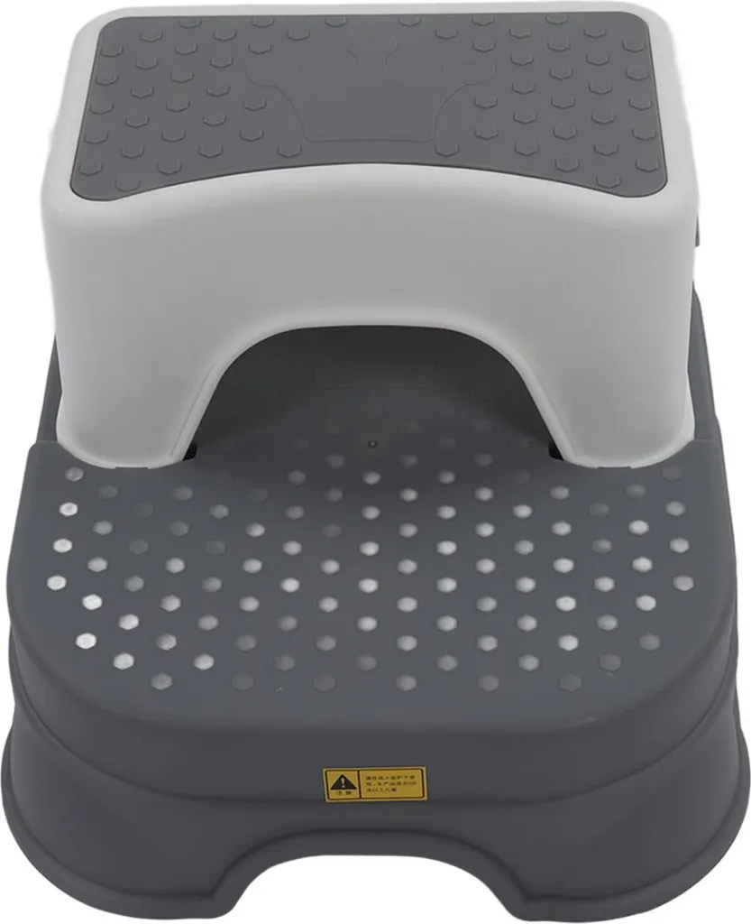 Marchepied enfant 2 niveaux réglable avec base large sécurisée bicolore