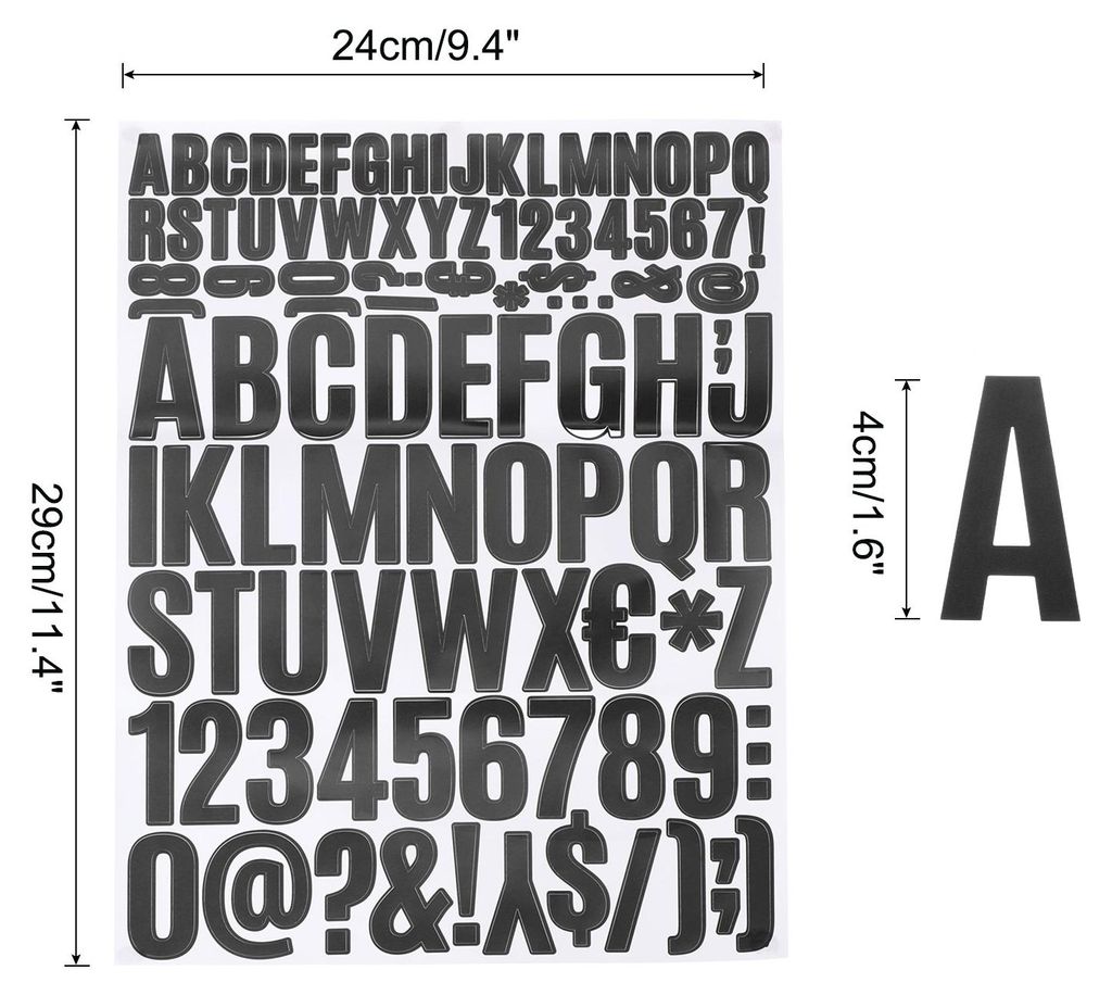 810 Stš¹ck Vinyl Buchstaben Aufkleber, 10 Bl?tter 1,5 Zoll Schwarze Selbstklebende Niedliche Alphabet-Zahlen-Aufkleber fš¹r DIY Kunsthandwerk, ...