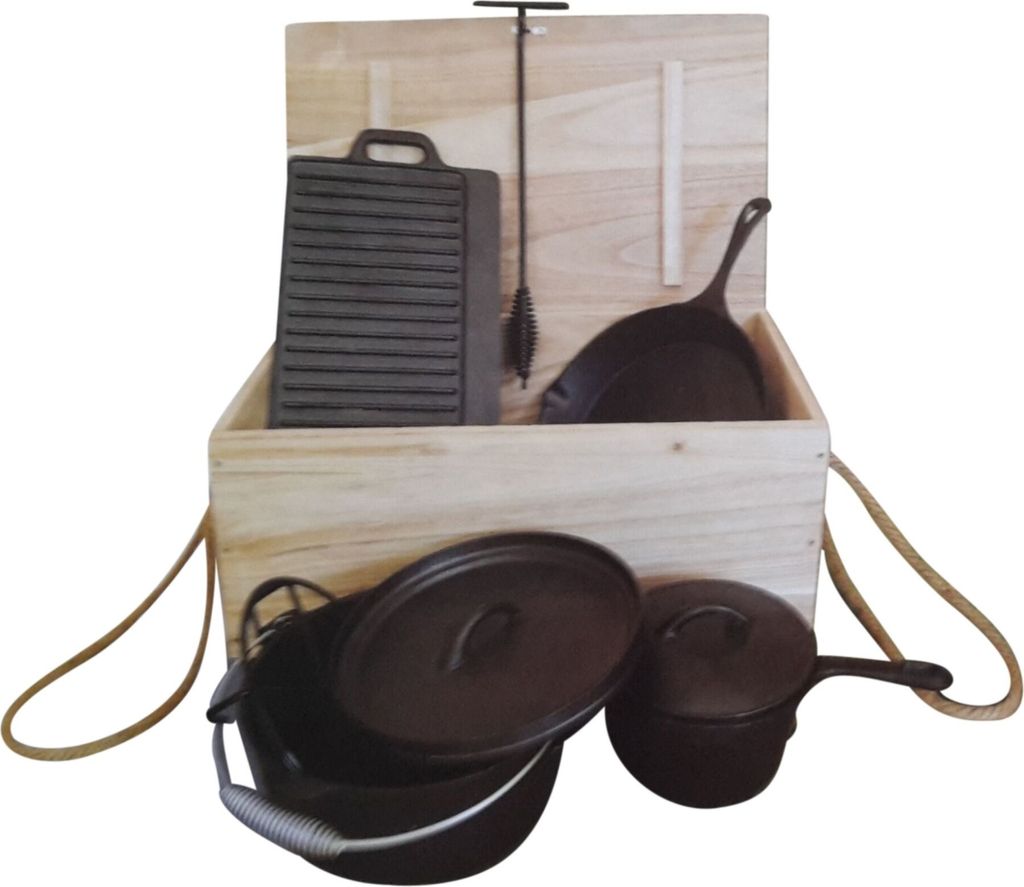 Westerholt 2273 Gusseisen Koch- und Grillset für den Einsatz auf offenem Feuer