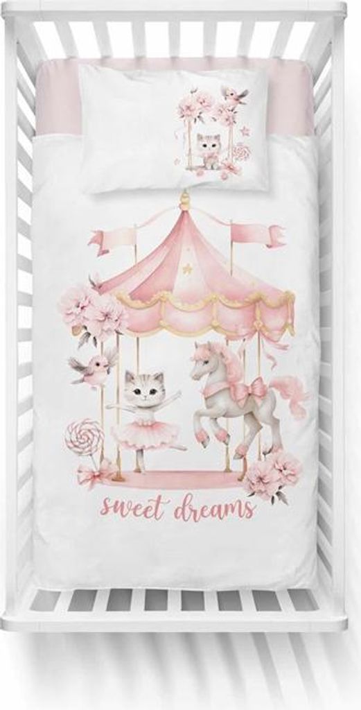 Bettwäsche, Kinderbettwäsche, Baumwolle 90x120 5510a Ballerina-Kätzchen