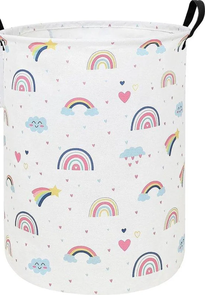 Corbeille à linge ronde en toile pour chambre de bébé et salle de jeux