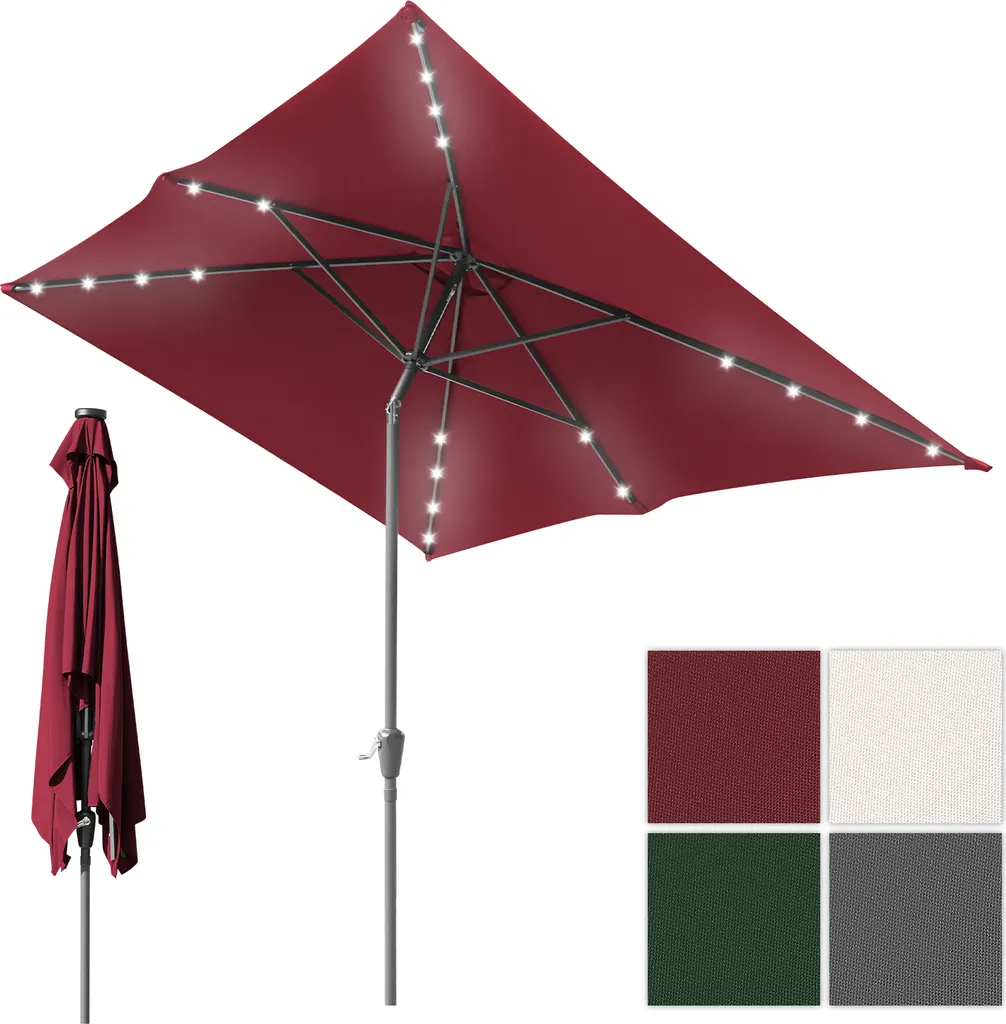 Ombrellone Rosso Hengda LED: La Soluzione Robusta per il Balcone